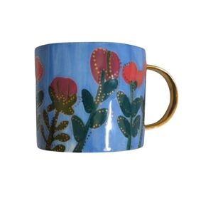 ANTHROPOLOGIE Mug Francesca Kaye Floral Atelier Blue